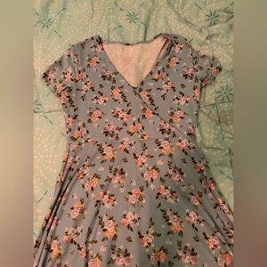 SO blue floral dress (Size: S)